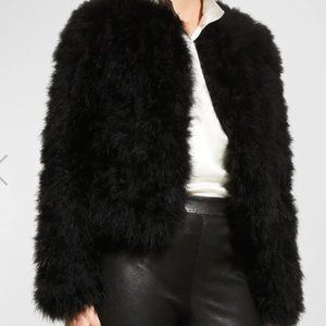 NEW to Poshmark closet, Never worn. real feather Lamarque Jacket